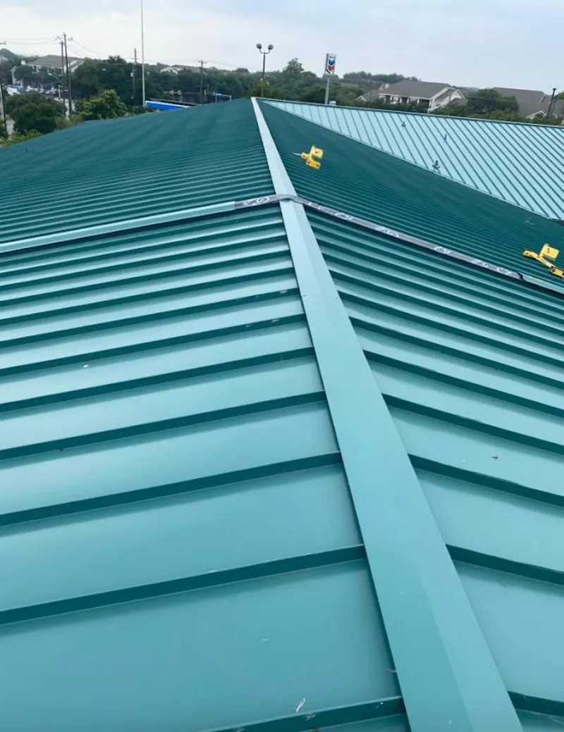 Green commercial metal roof ridge and valley for Metal Roof Repair in West Haven-Sylvan